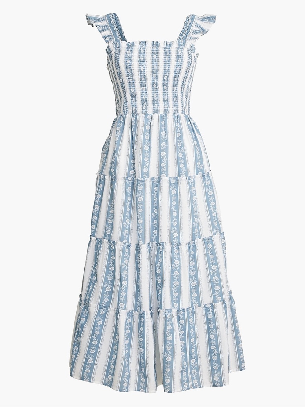NWT j crew Printed smocked midi dress SIZE S
